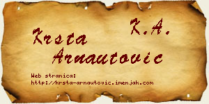 Krsta Arnautović vizit kartica